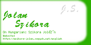 jolan szikora business card